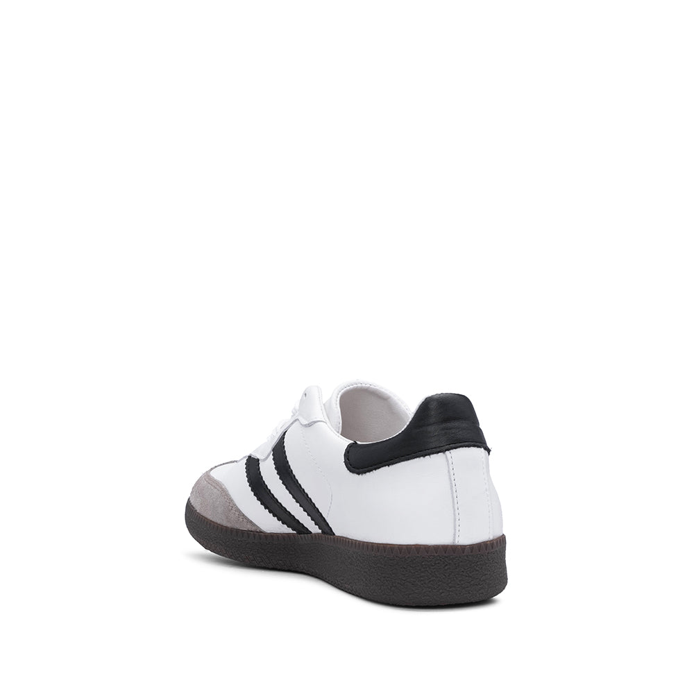 Sapatilha Casual Mulher Pele Branco E Preto
