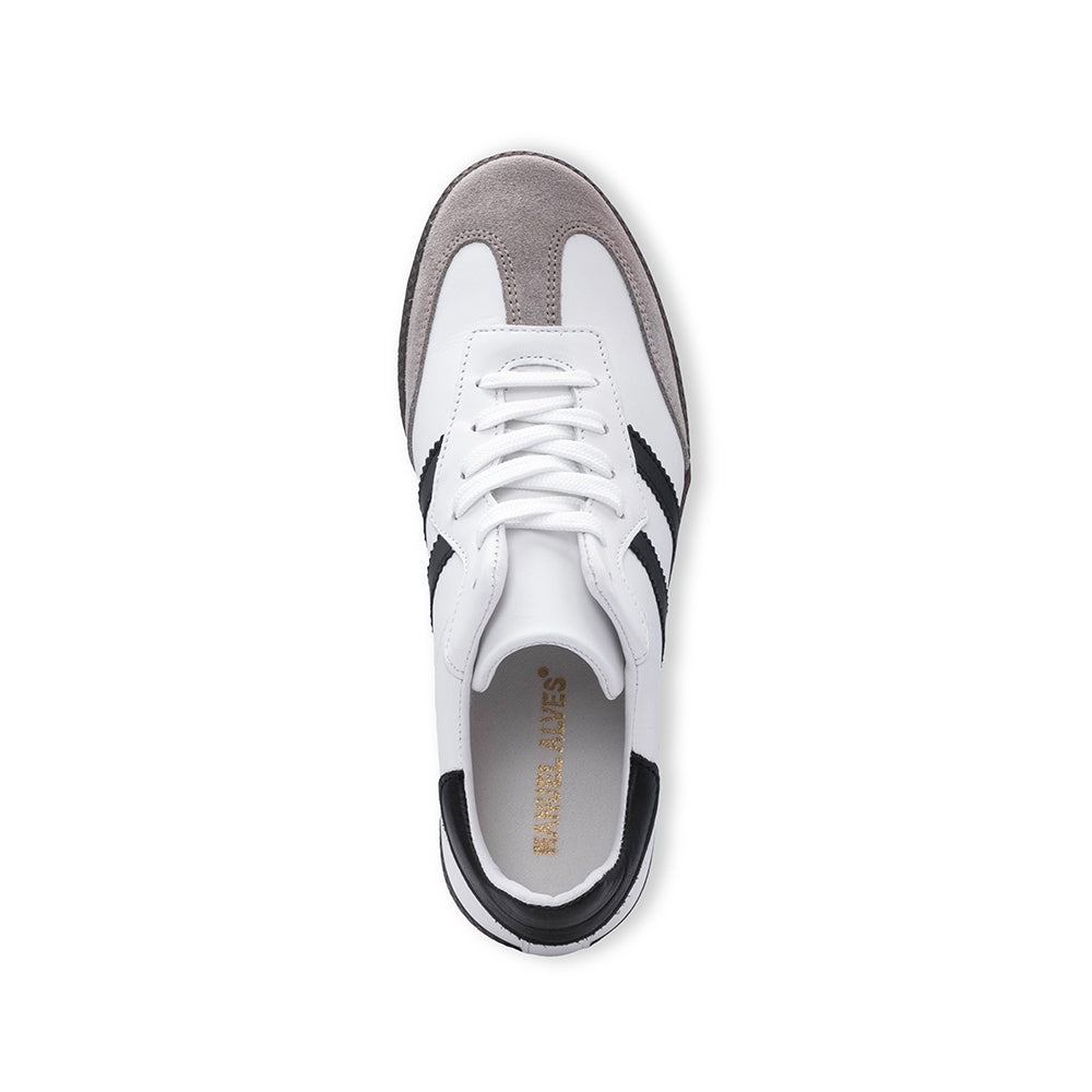 Sapatilha Casual Mulher Pele Branco E Preto