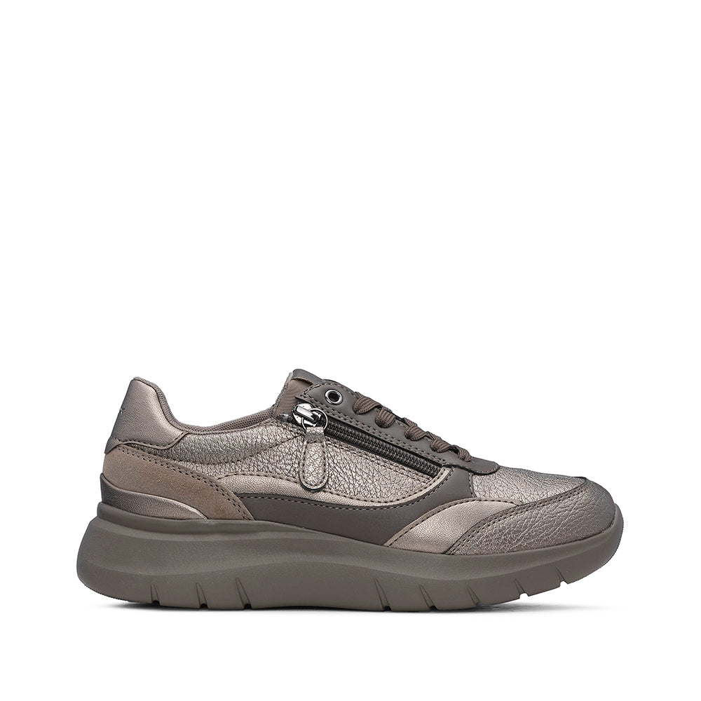 Sapatilha Casual Mulher Pele Taupe