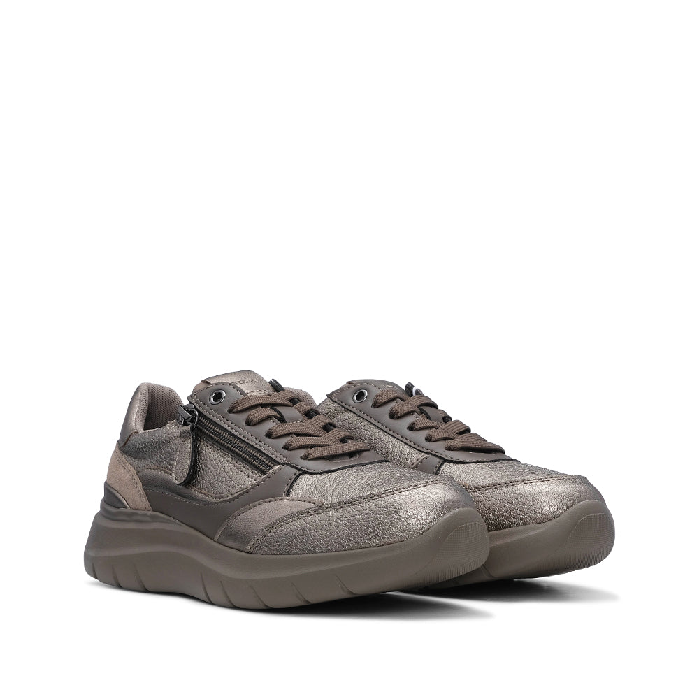 Sapatilha Casual Mulher Pele Taupe