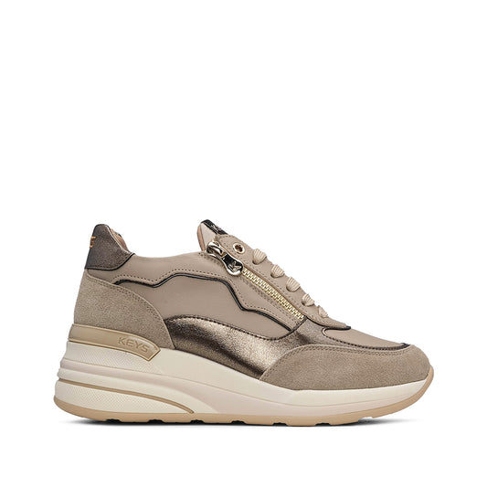 Sapatilha Salto Cunha Mulher Pele Bege