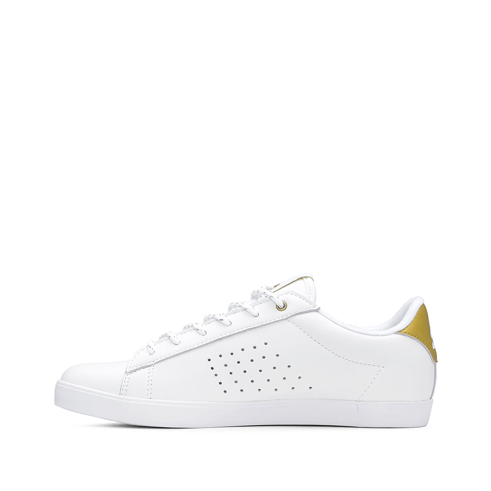 Sapatilha Casual Mulher Pele Branco E Dourado