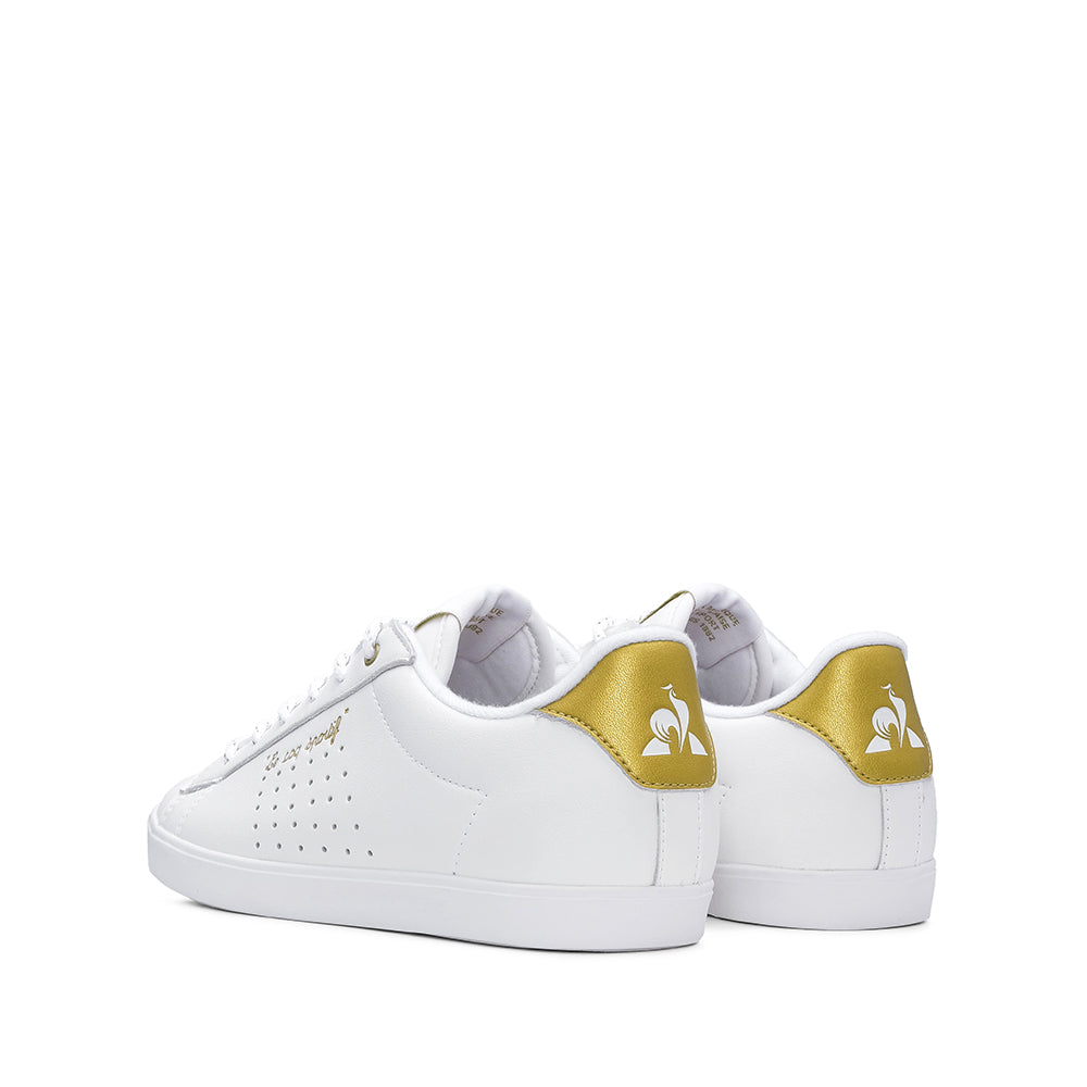 Sapatilha Casual Mulher Pele Branco E Dourado