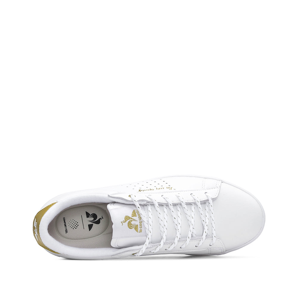 Sapatilha Casual Mulher Pele Branco E Dourado
