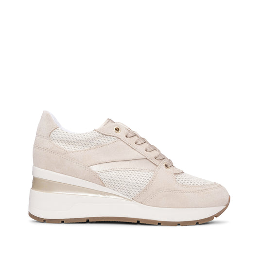 Sapatilha Salto Cunha Mulher Pele Sintética Bege