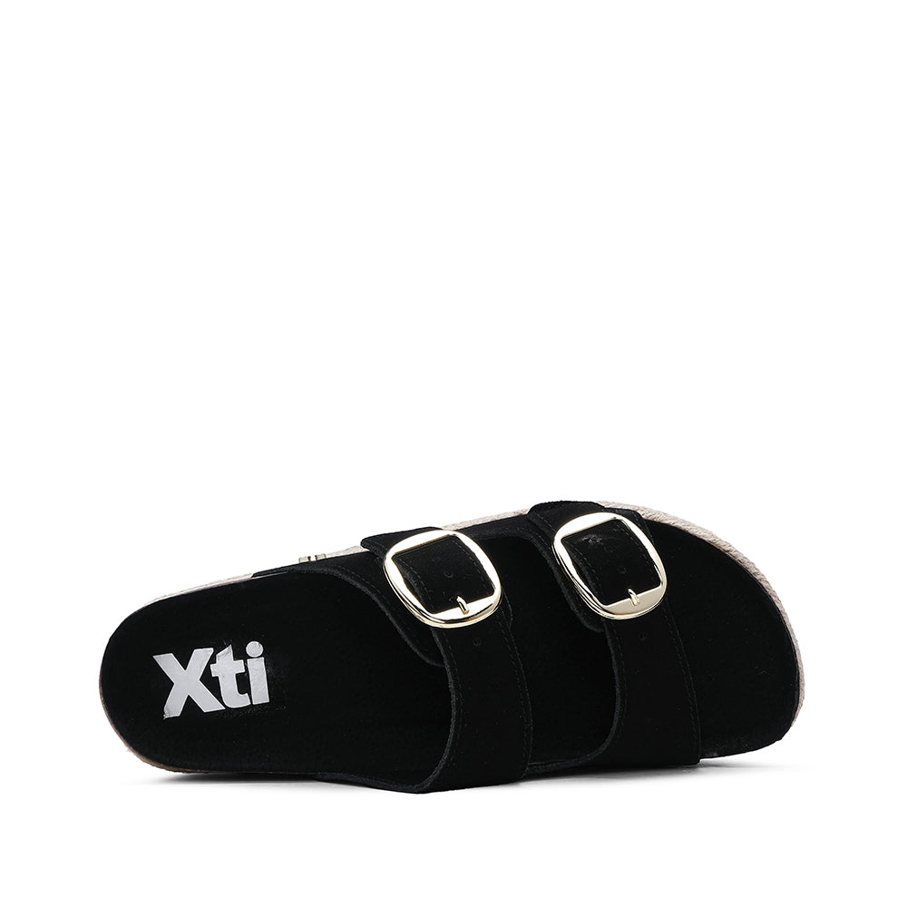 Chinelo Casual Mulher Com Sola em Ráfia Preto