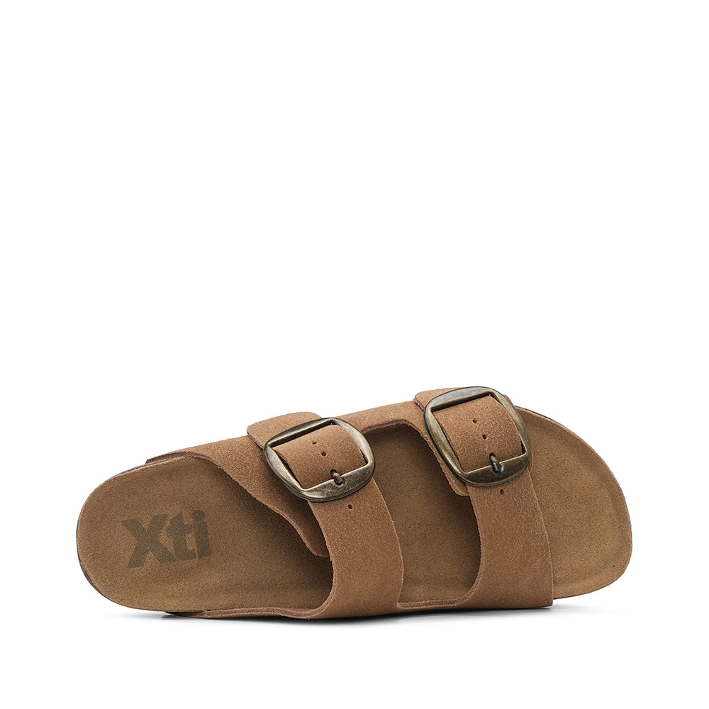 Chinelo Casual Mulher Com Fivela Camel