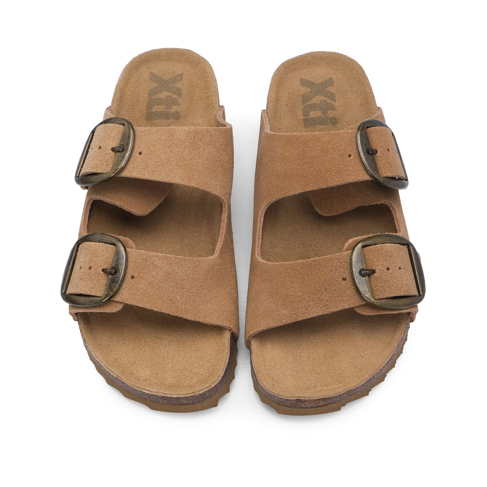 Chinelo Casual Mulher Com Fivela Camel