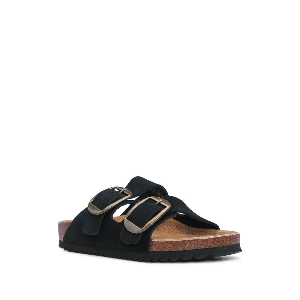 Chinelo Casual Mulher Com Fivela Preto
