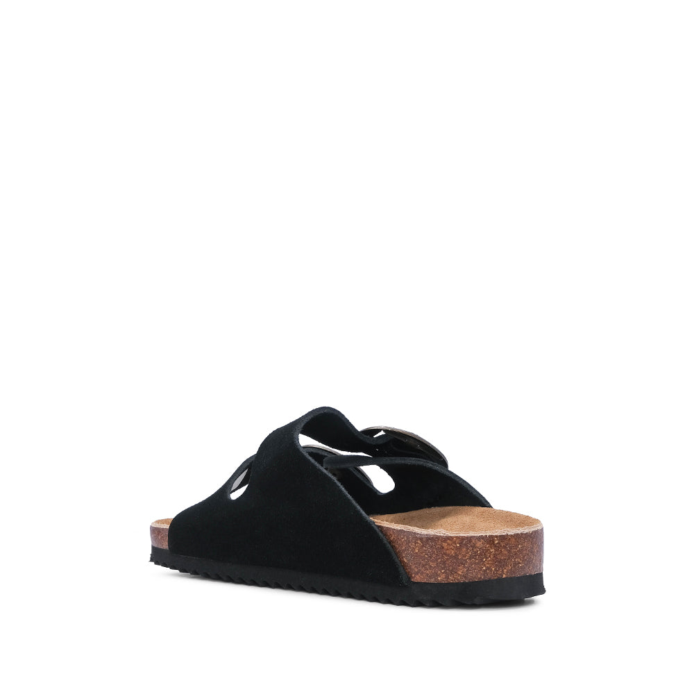 Chinelo Casual Mulher Com Fivela Preto