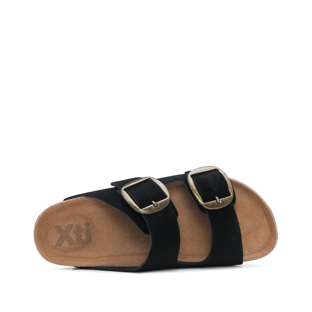 Chinelo Casual Mulher Com Fivela Preto