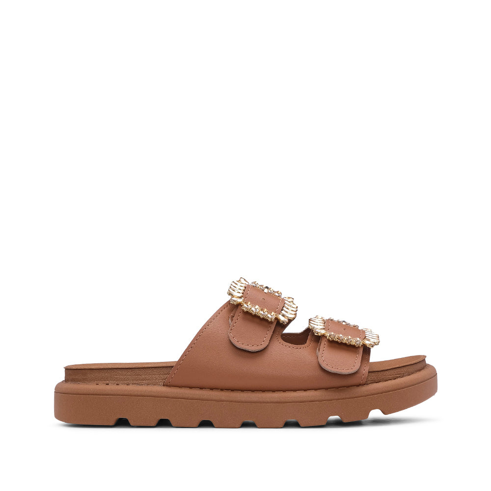 Chinelo Casual Mulher Camel