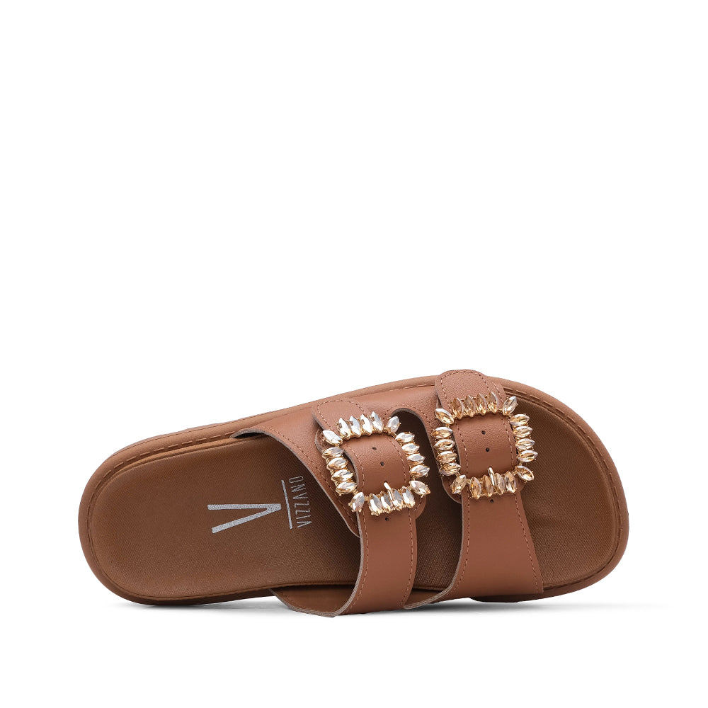 Chinelo Casual Mulher Camel