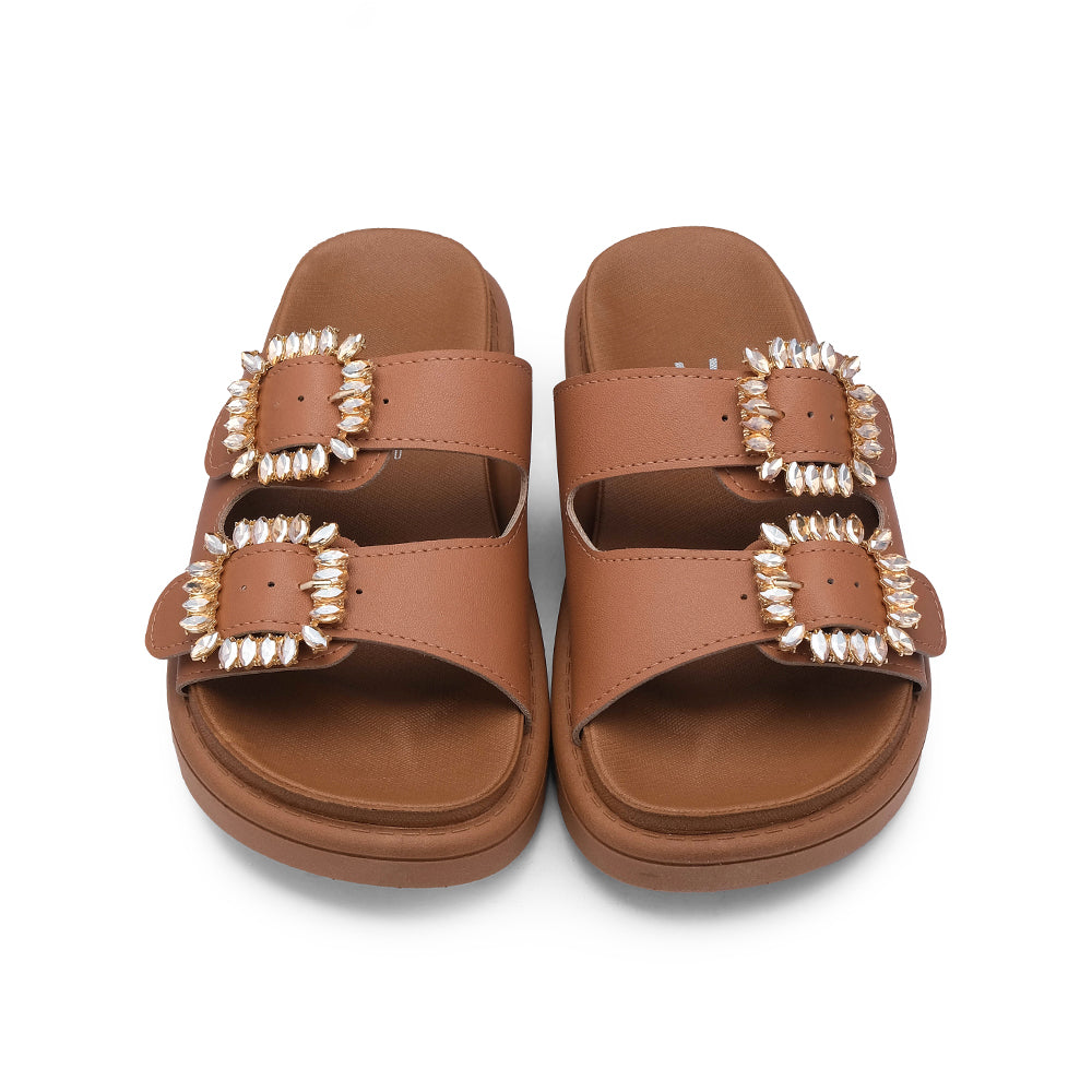 Chinelo Casual Mulher Camel