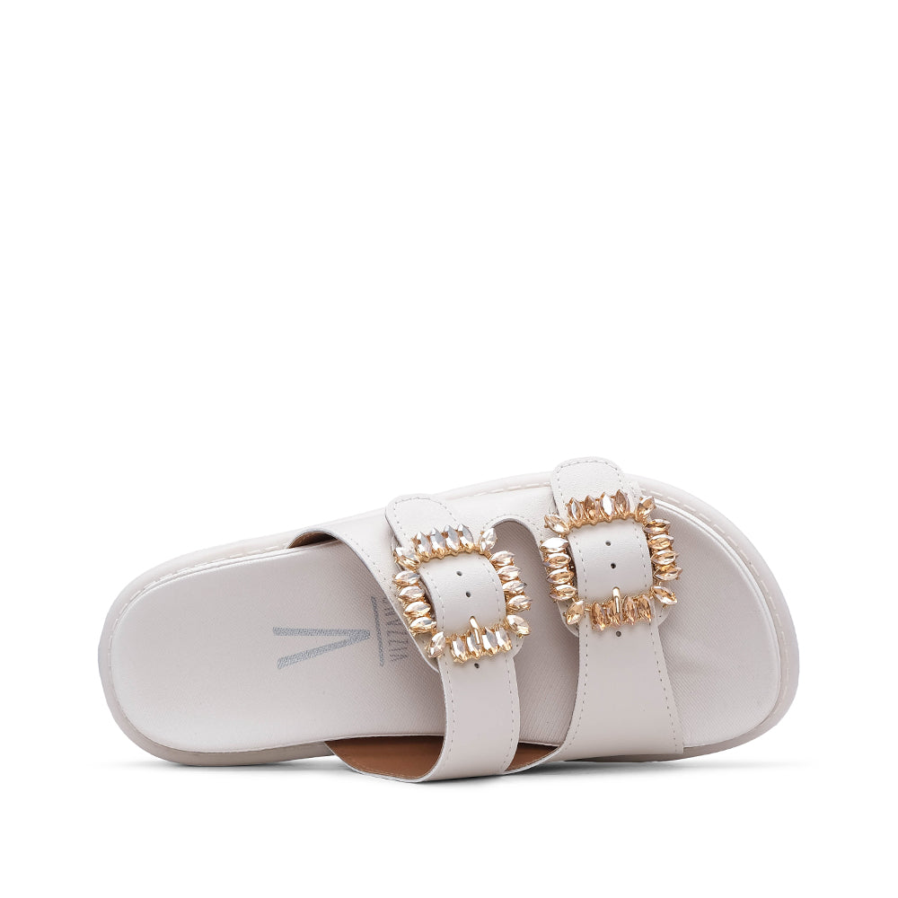 Chinelo Casual Mulher Creme