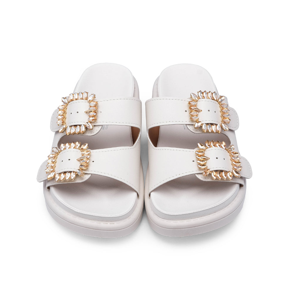 Chinelo Casual Mulher Creme