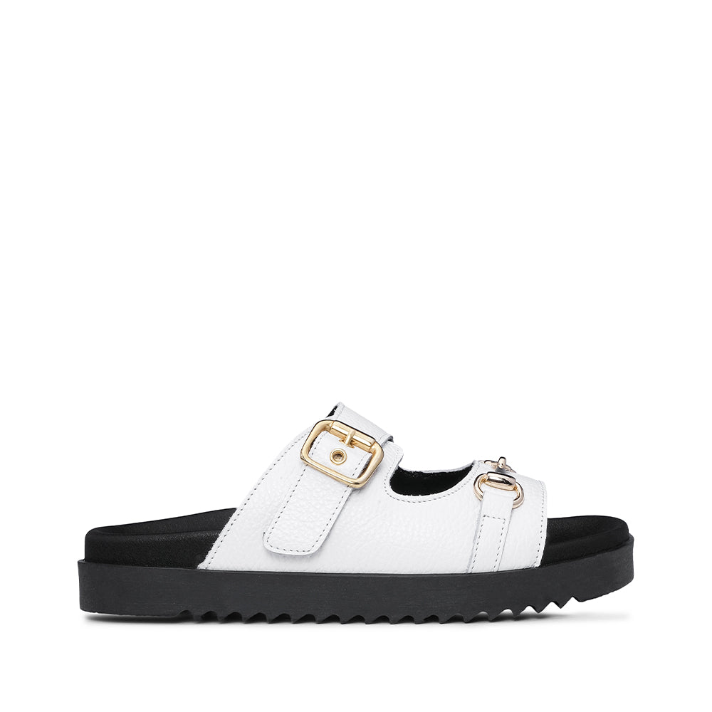 Chinelo Salto Raso Mulher Gravado Branco