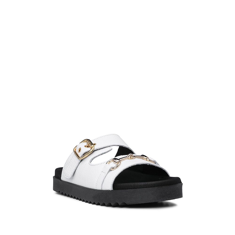 Chinelo Salto Raso Mulher Gravado Branco