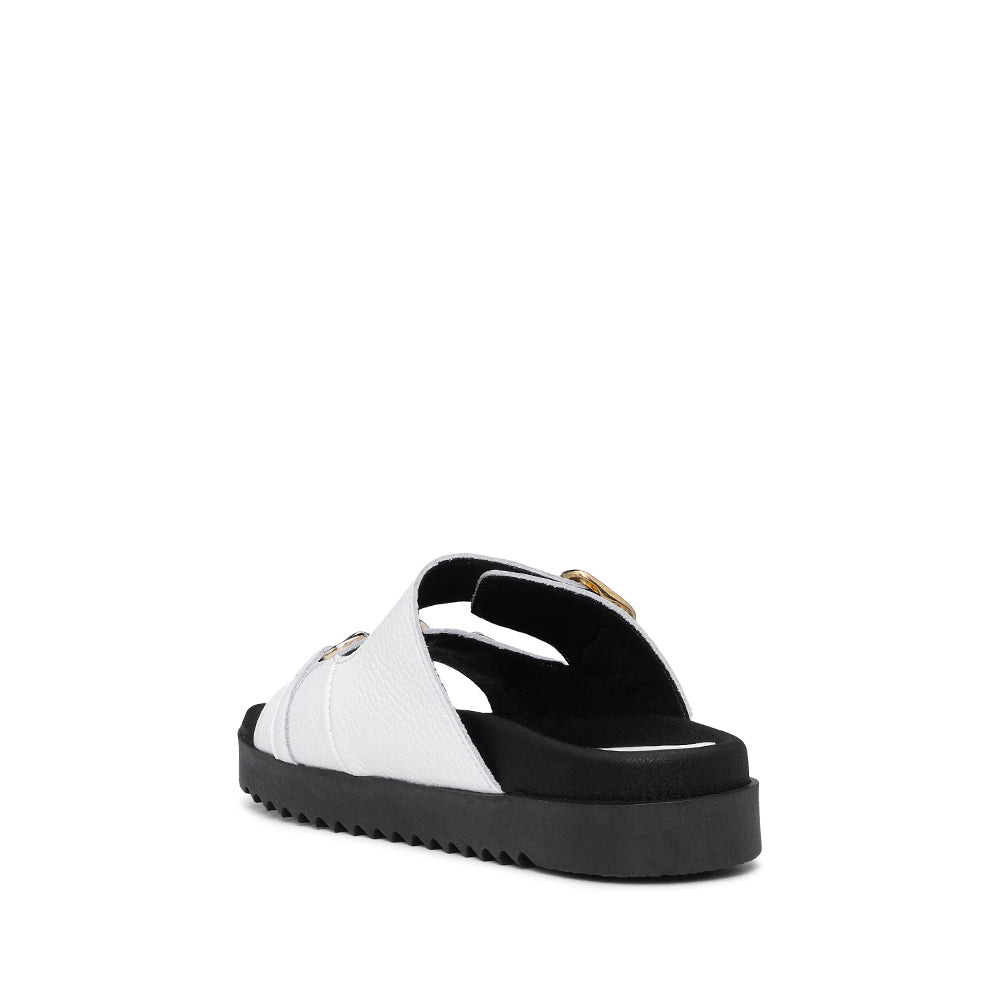 Chinelo Salto Raso Mulher Gravado Branco