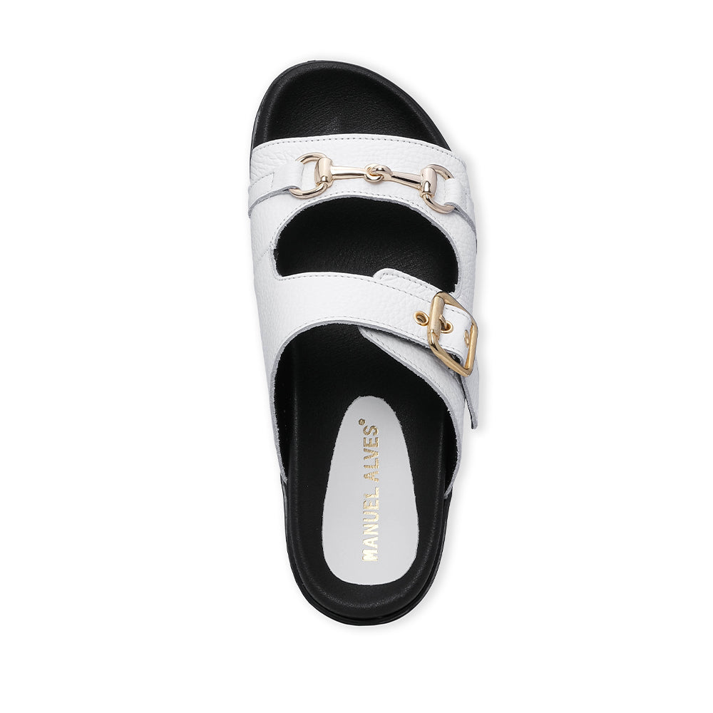 Chinelo Salto Raso Mulher Gravado Branco