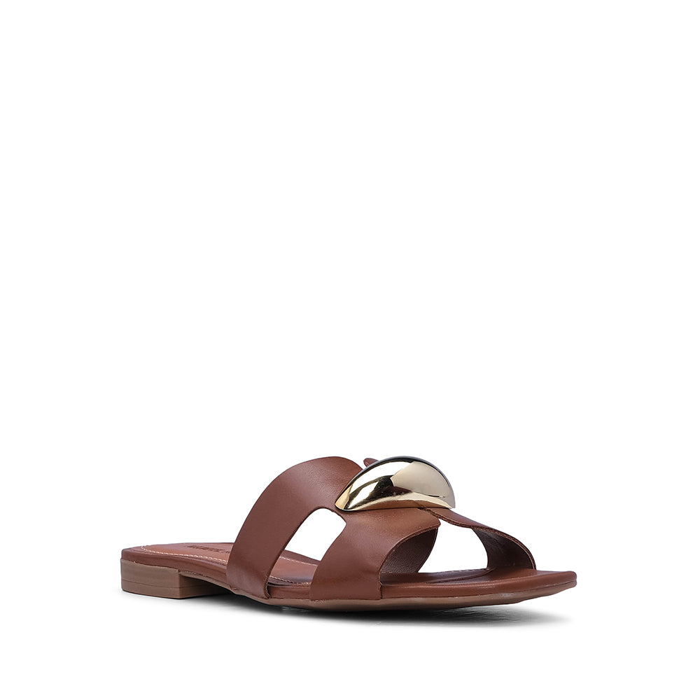 Chinelo Casual Mulher Pele Castanho