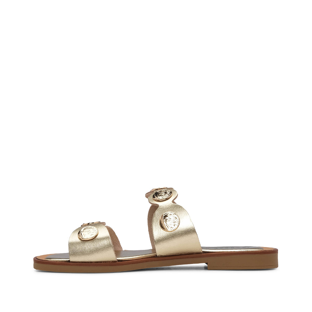 Chinelo Casual Mulher Metalizado Champagne