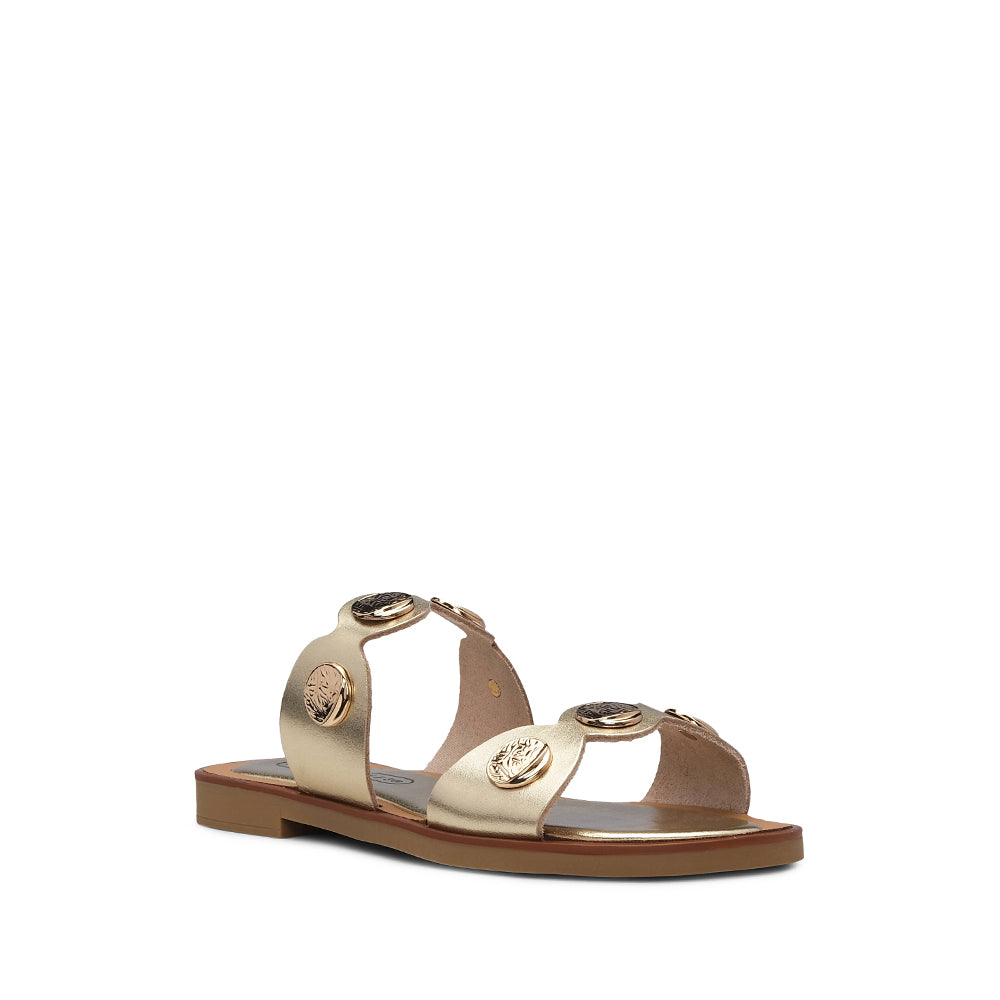 Chinelo Casual Mulher Metalizado Champagne