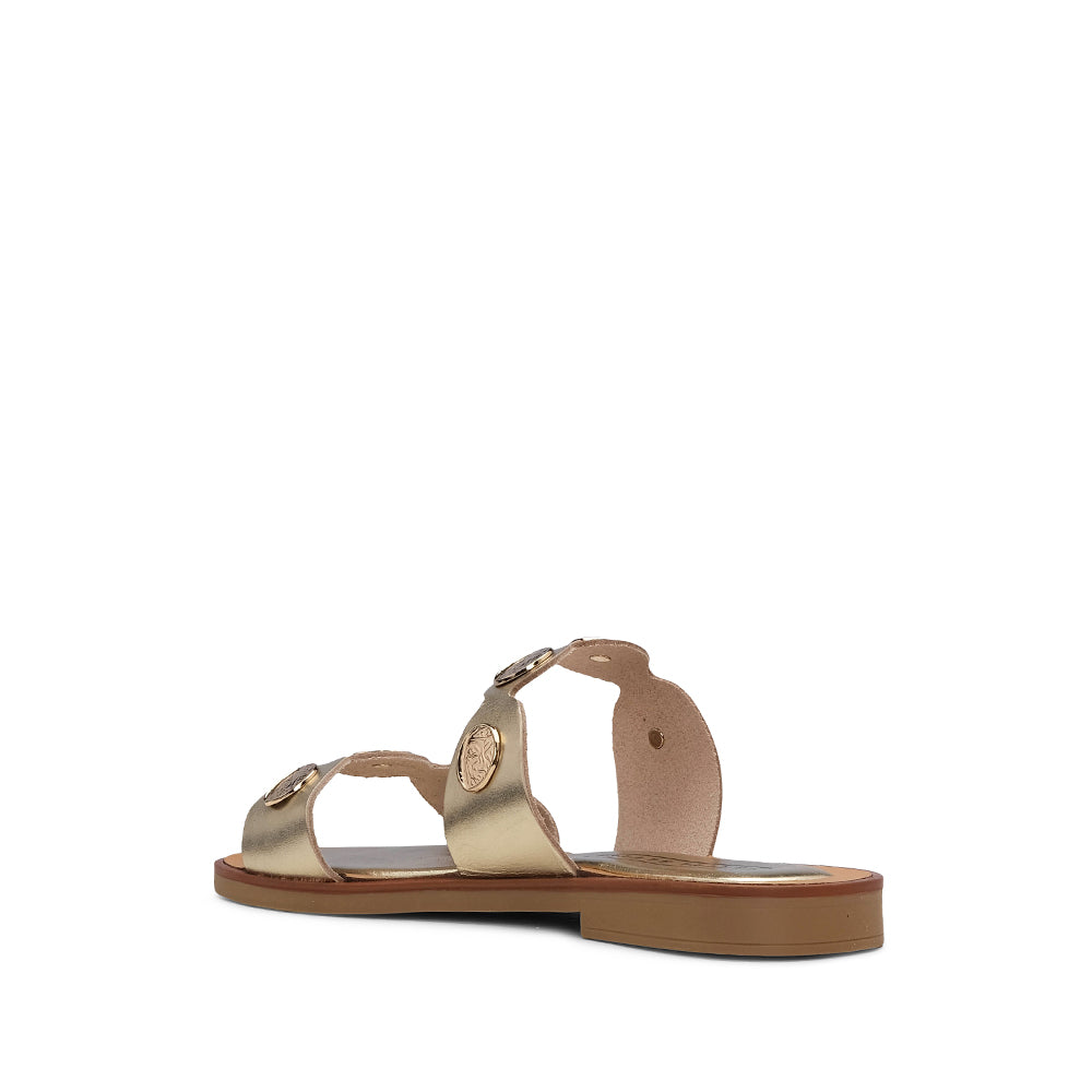 Chinelo Casual Mulher Metalizado Champagne