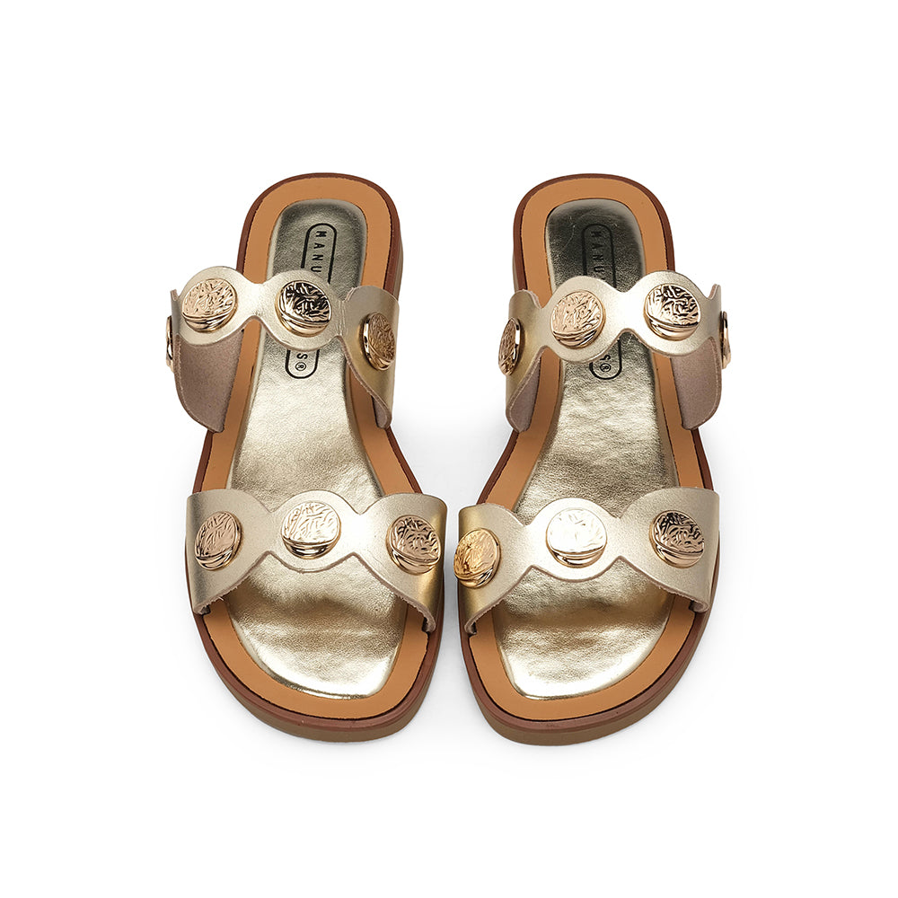 Chinelo Casual Mulher Metalizado Champagne