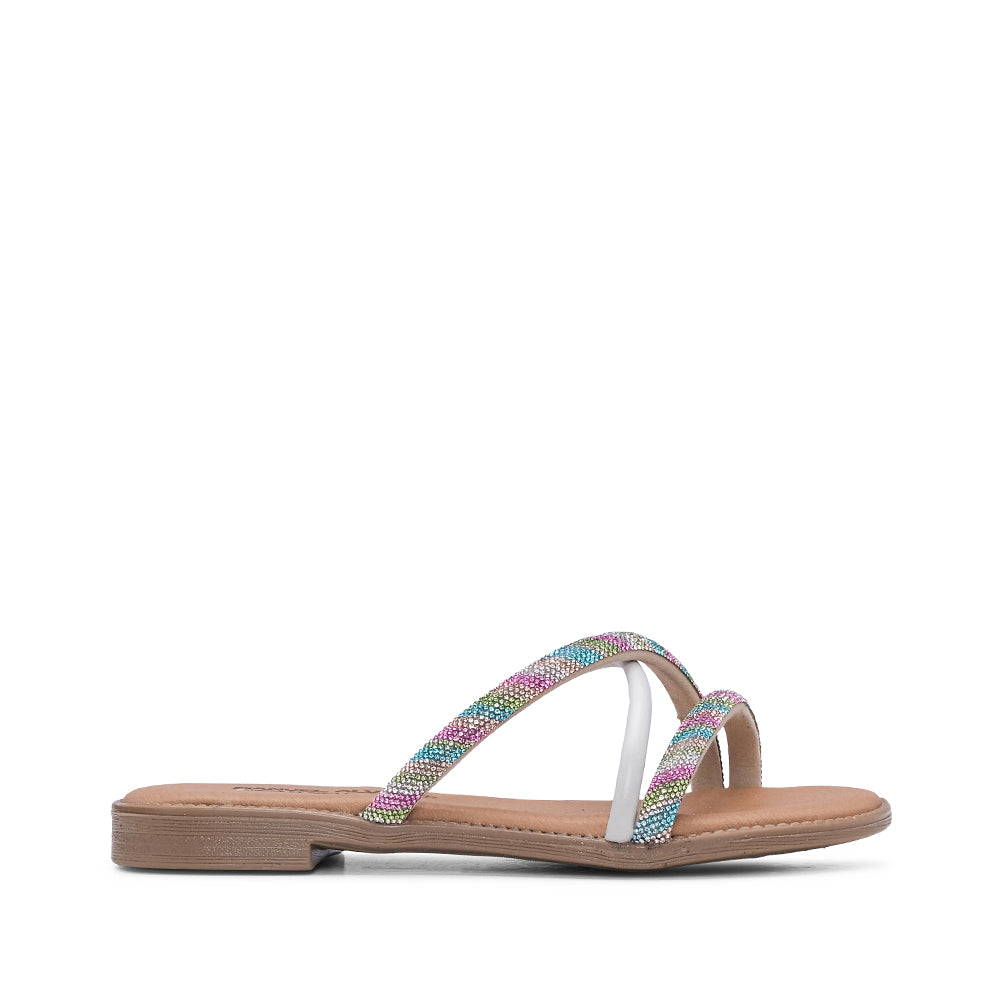 Chinelo Com Glitter Casual Mulher Pele Multicolor
