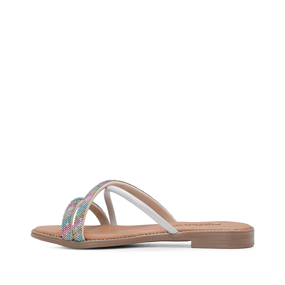 Chinelo Com Glitter Casual Mulher Pele Multicolor