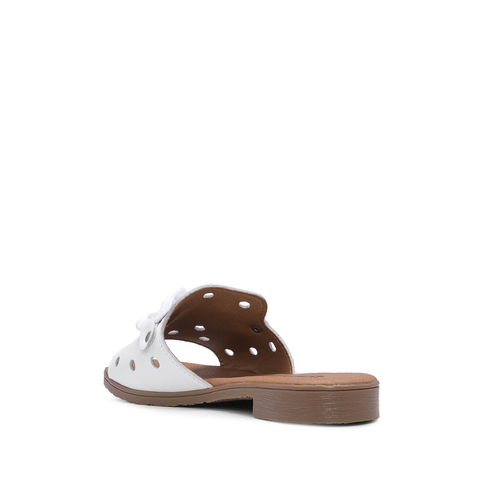 Chinelo Casual Mulher Com Aplicação Metálica Branco