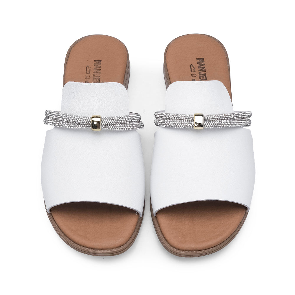 Chinelo Com Glitter Casual Mulher Pele Branco