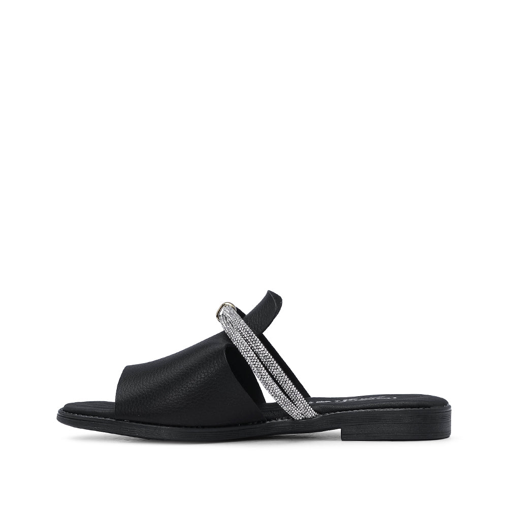 Chinelo Com Glitter Casual Mulher Pele Preto