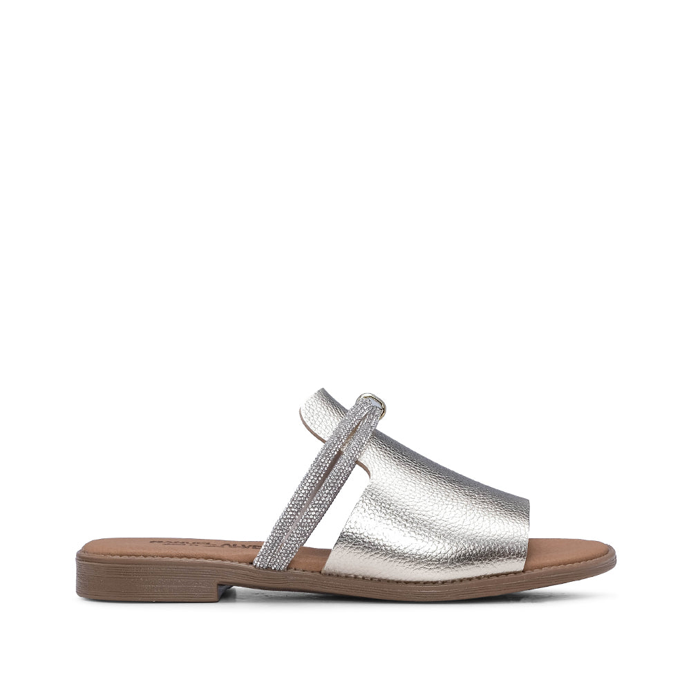 Chinelo Com Glitter Casual Mulher Metalizado Dourado