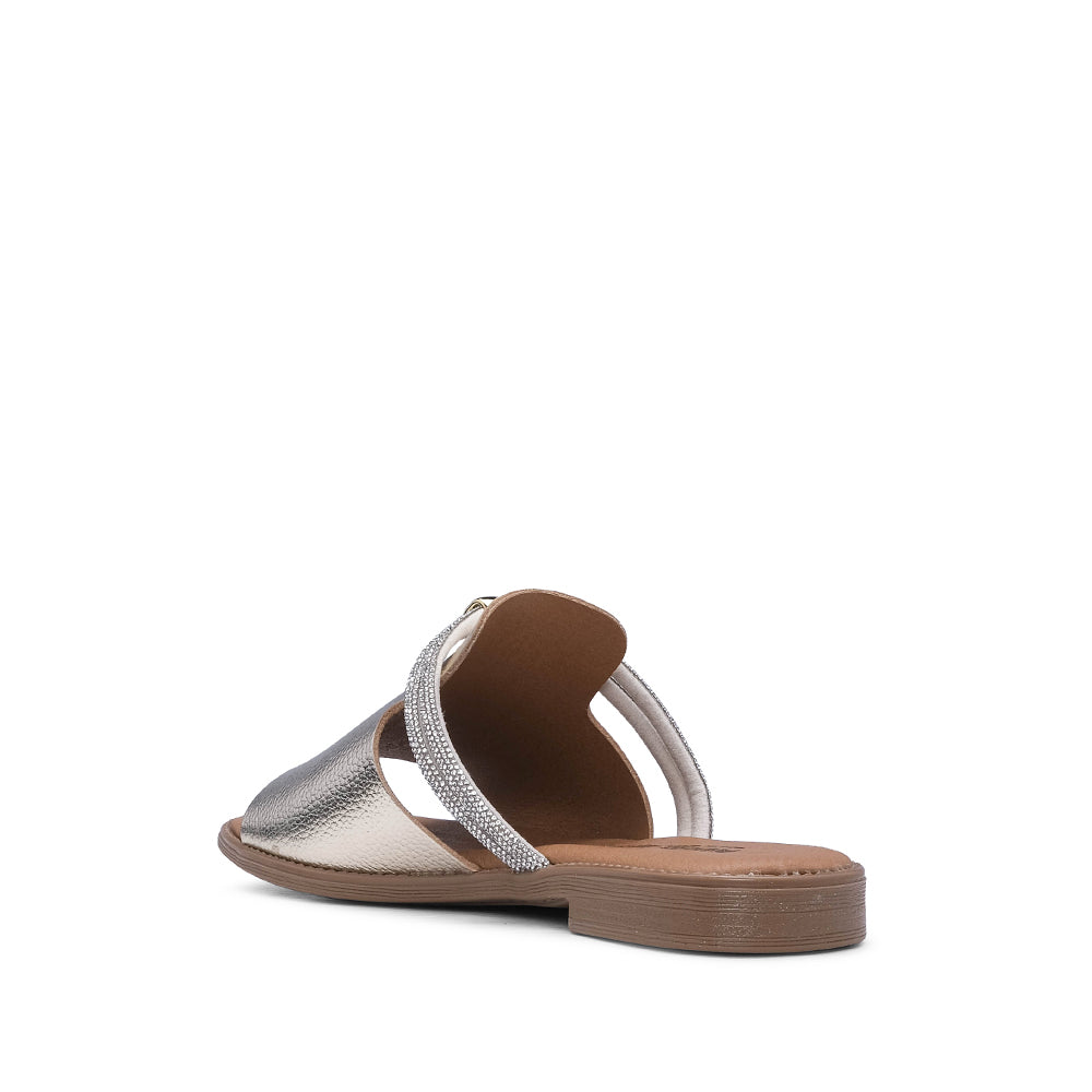 Chinelo Com Glitter Casual Mulher Metalizado Dourado