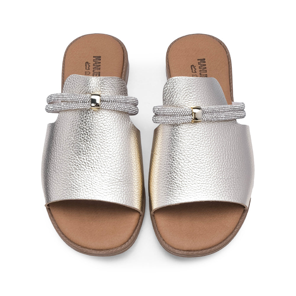 Chinelo Com Glitter Casual Mulher Metalizado Dourado
