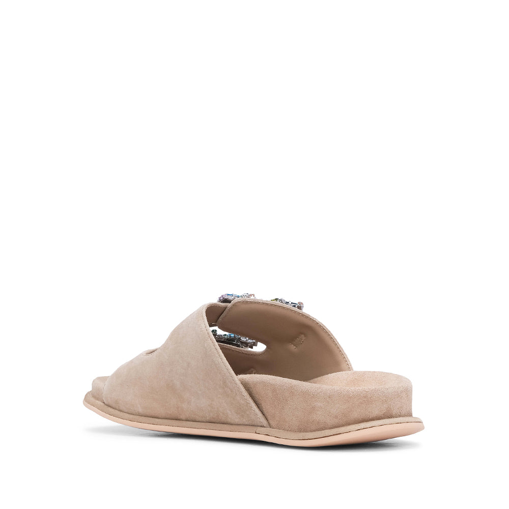 Chinelo Casual Mulher Camurça Bege