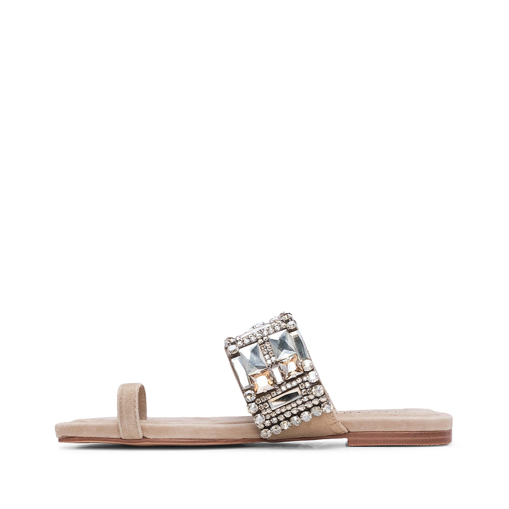 Chinelo Casual Mulher Camurça Bege