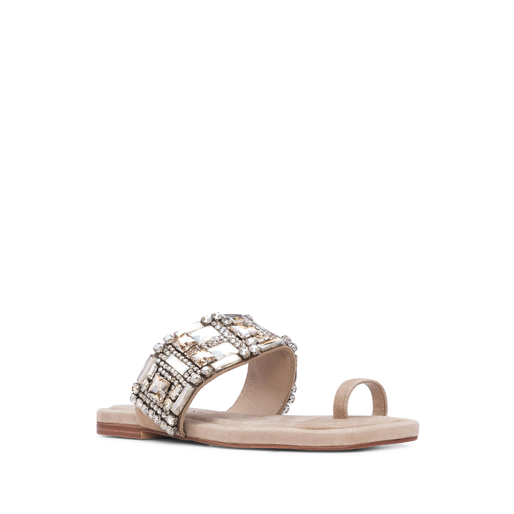 Chinelo Casual Mulher Camurça Bege