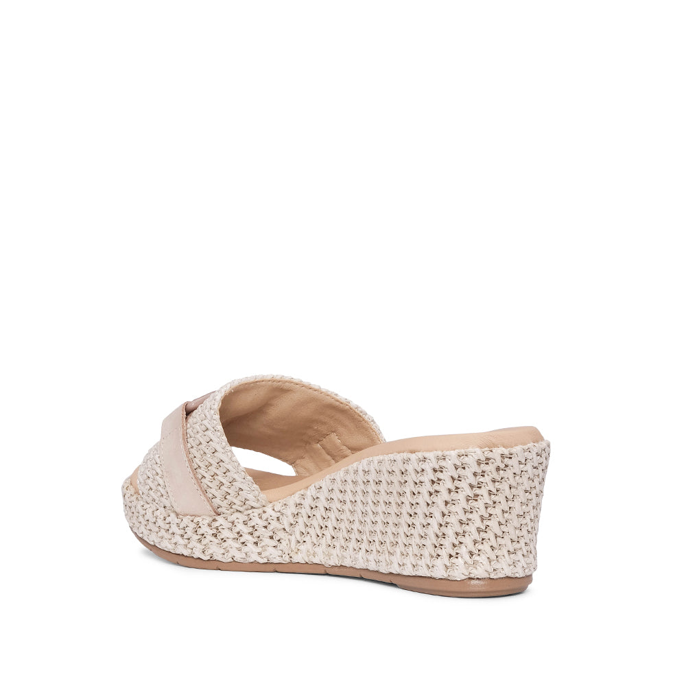 Chinelo Salto Cunha Mulher Pele Bege