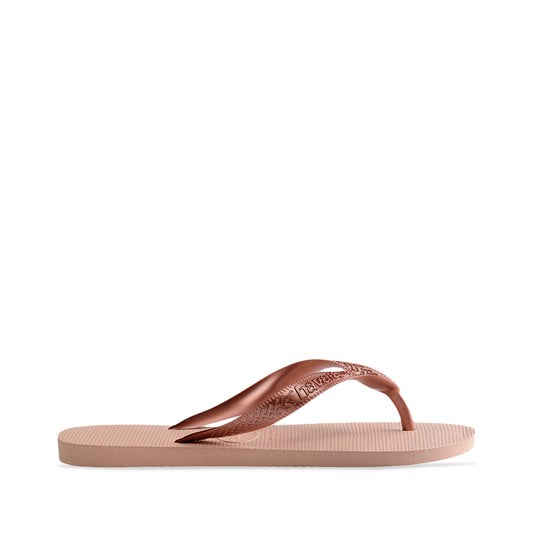 Chinelo Salto Raso Mulher Pele Sintética Rosa