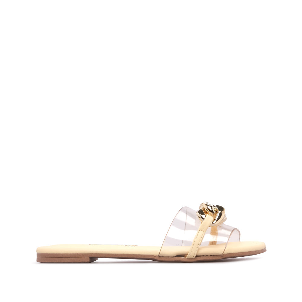 Chinelo Salto Raso Mulher Pele Amarelo