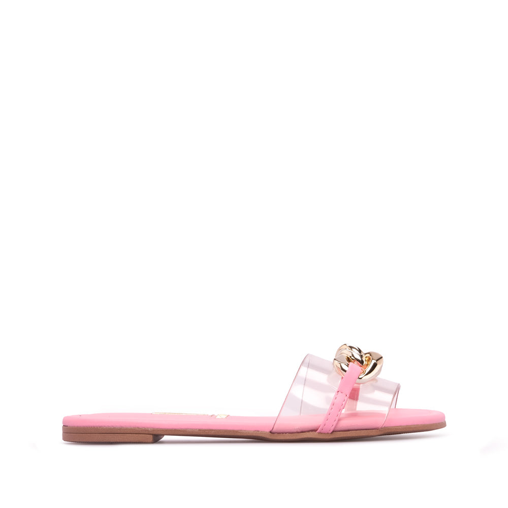 Chinelo Salto Raso Mulher Pele Rosa