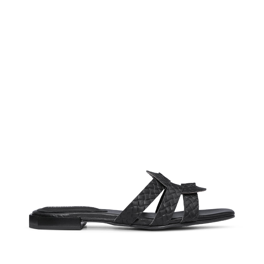 Chinelo Salto Raso Mulher Pele Sintética Preto