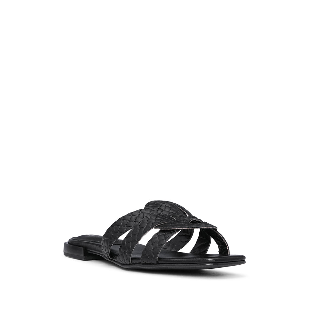 Chinelo Salto Raso Mulher Pele Sintética Preto