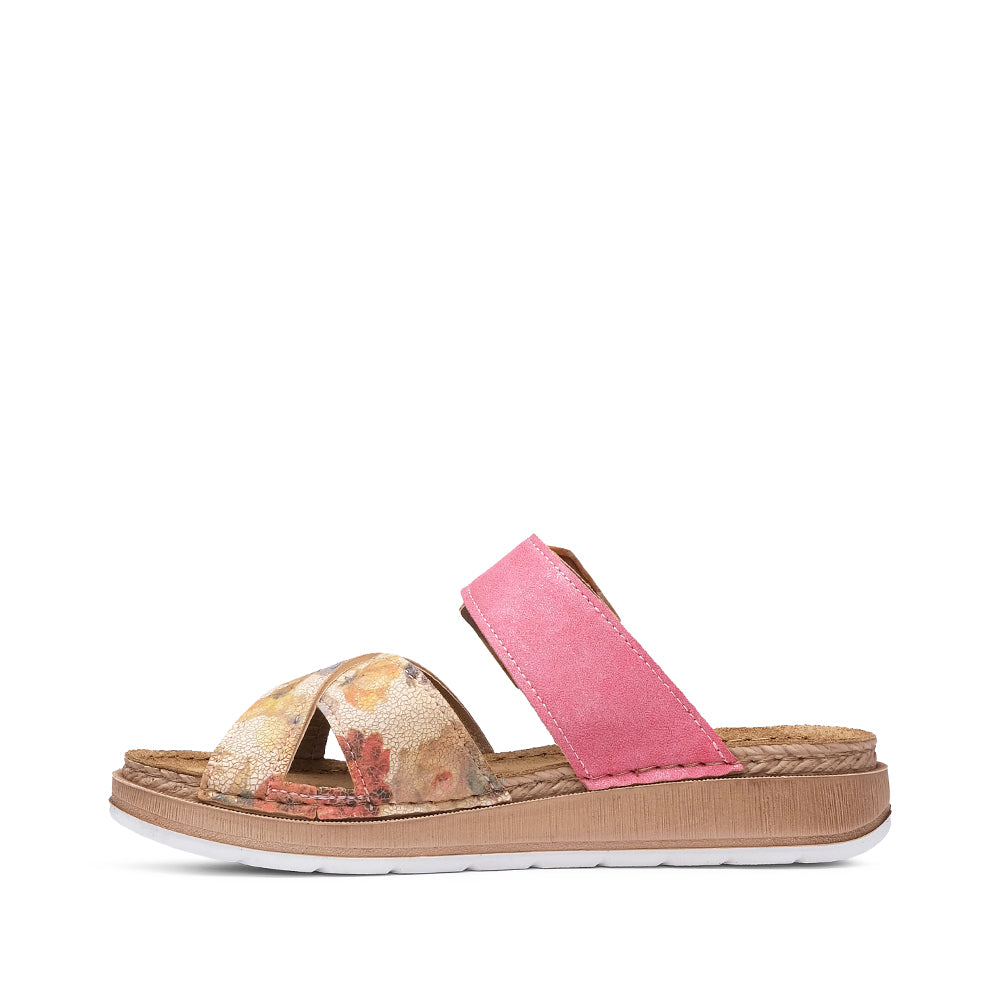 Chinelo Salto Raso Mulher Pele Fuxia