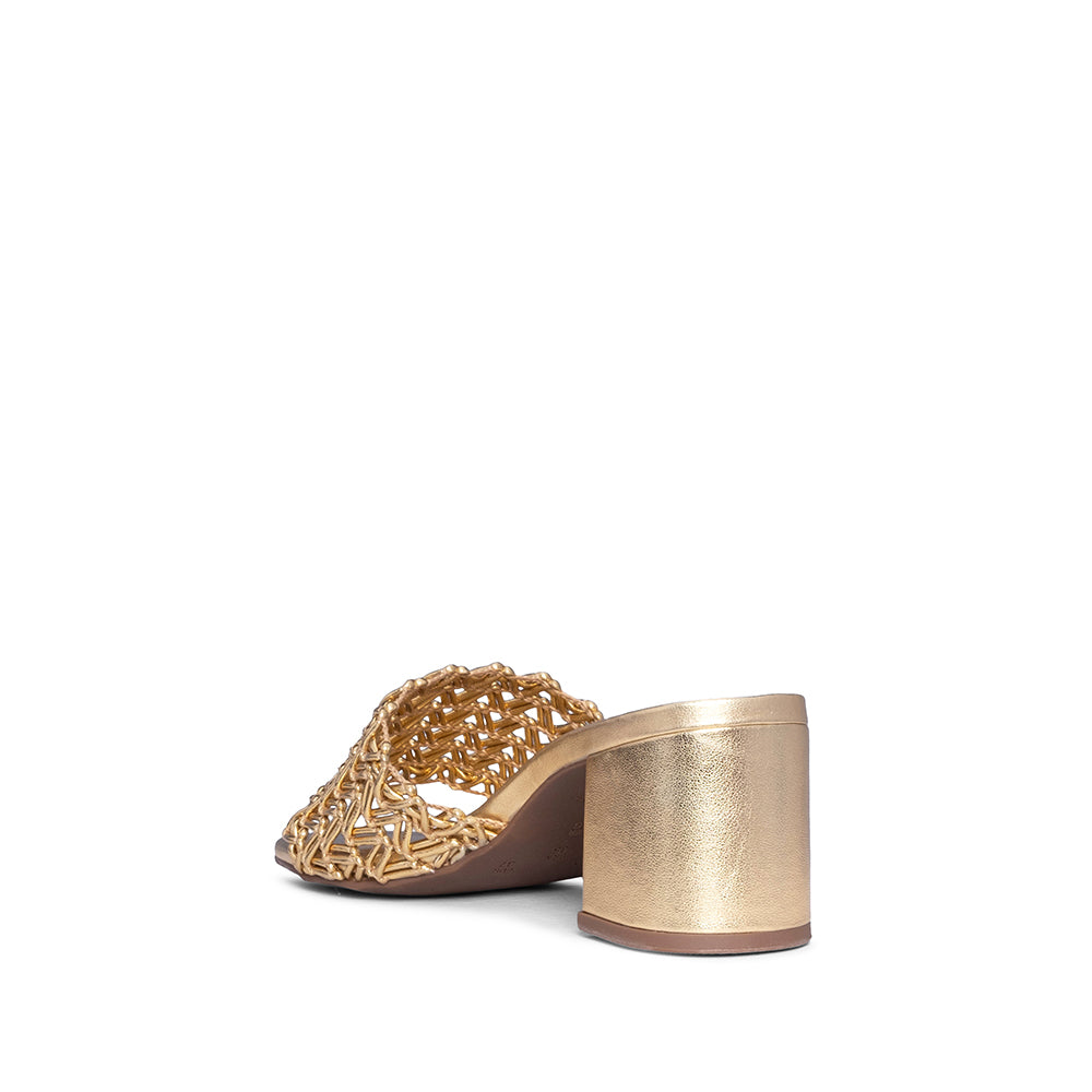 Soca Casual Mulher Pele Sintética Dourado