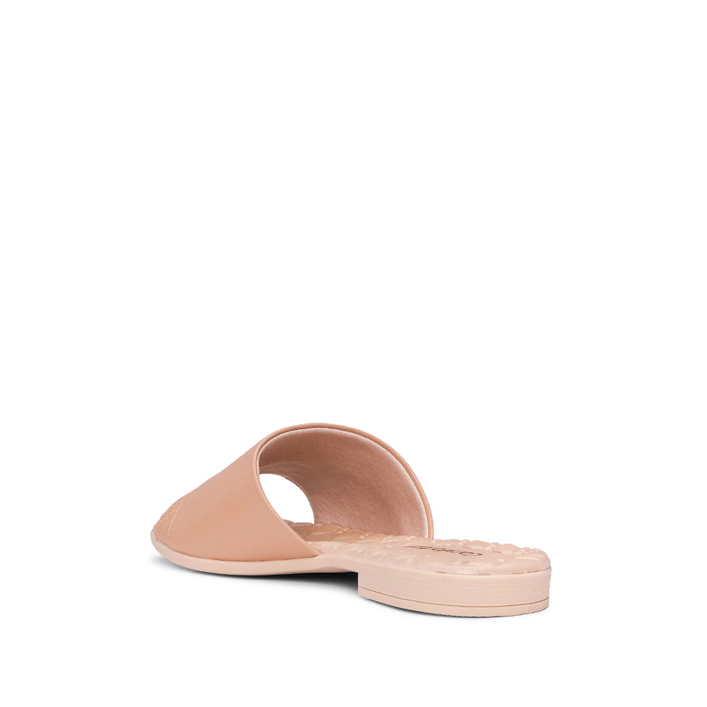 Chinelo Salto Raso Mulher Pele Taupe
