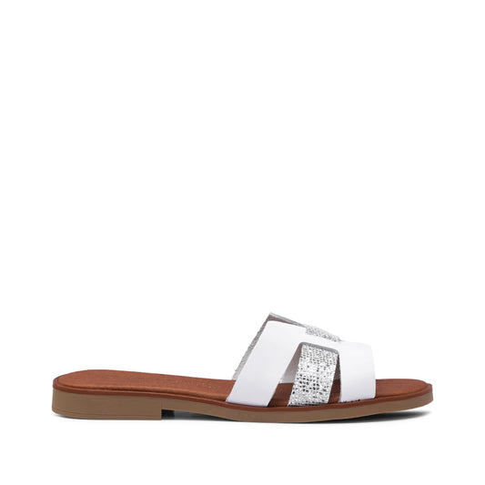 Chinelo Salto Raso Mulher Pele Branco